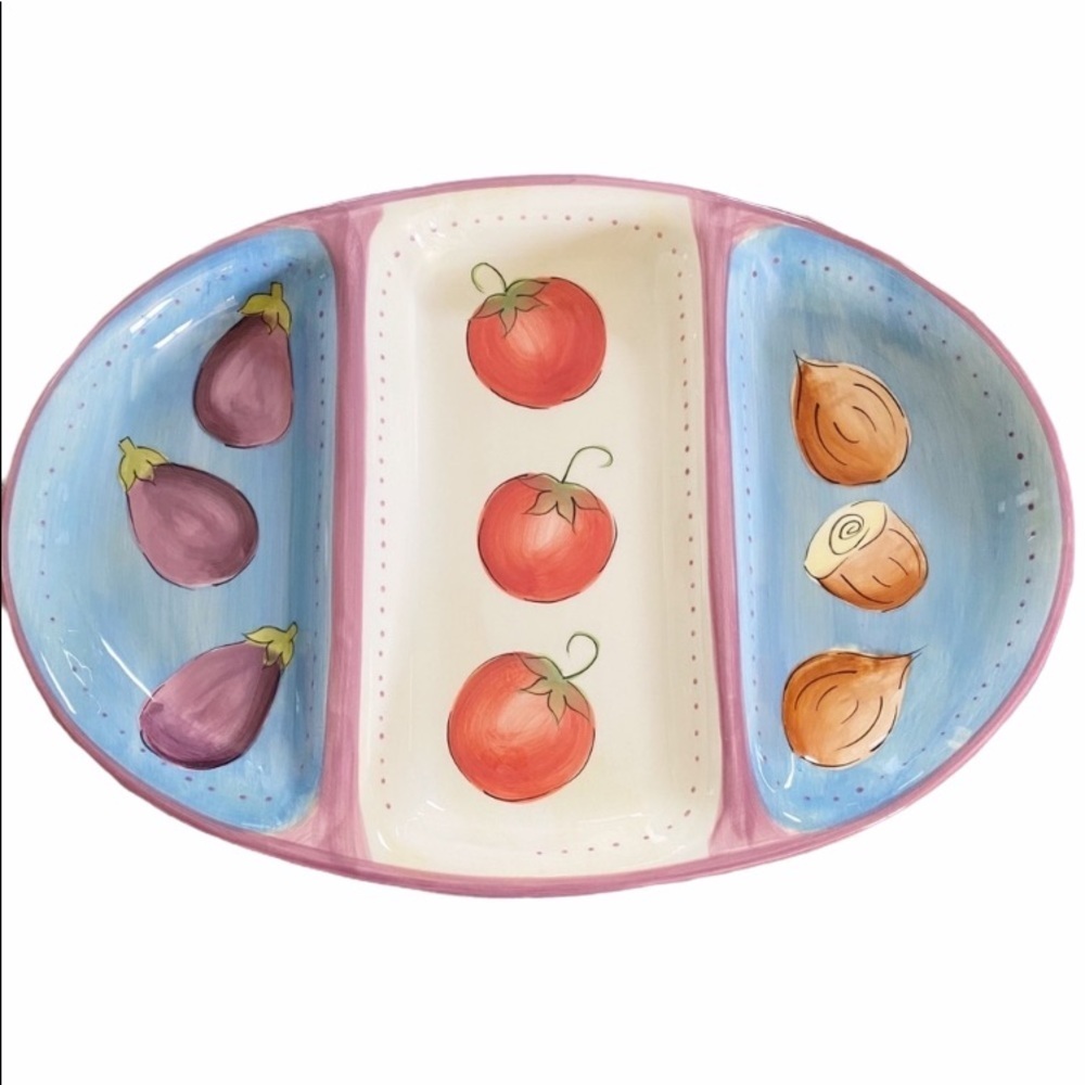 DANSK Handpainted Ceramic Vegetable Serving Tray